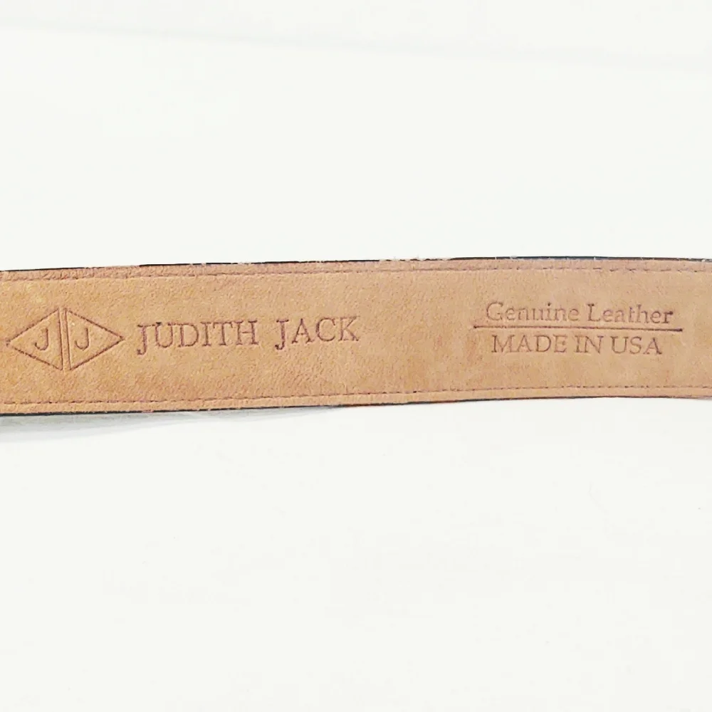Vintage Judith Jack Green Alligator Belt/Gold & Marcasite Buckle- Small